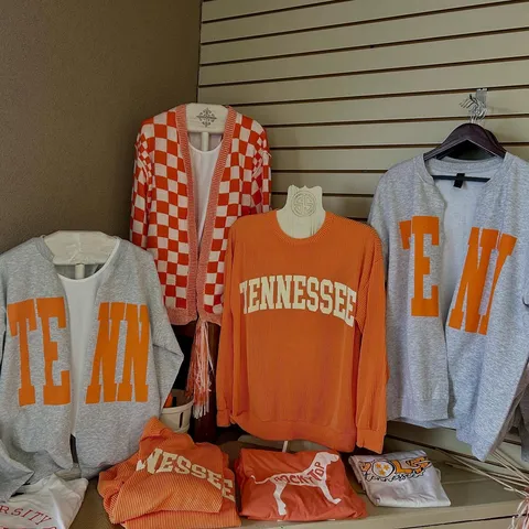 Gift shop display with seasonal decor